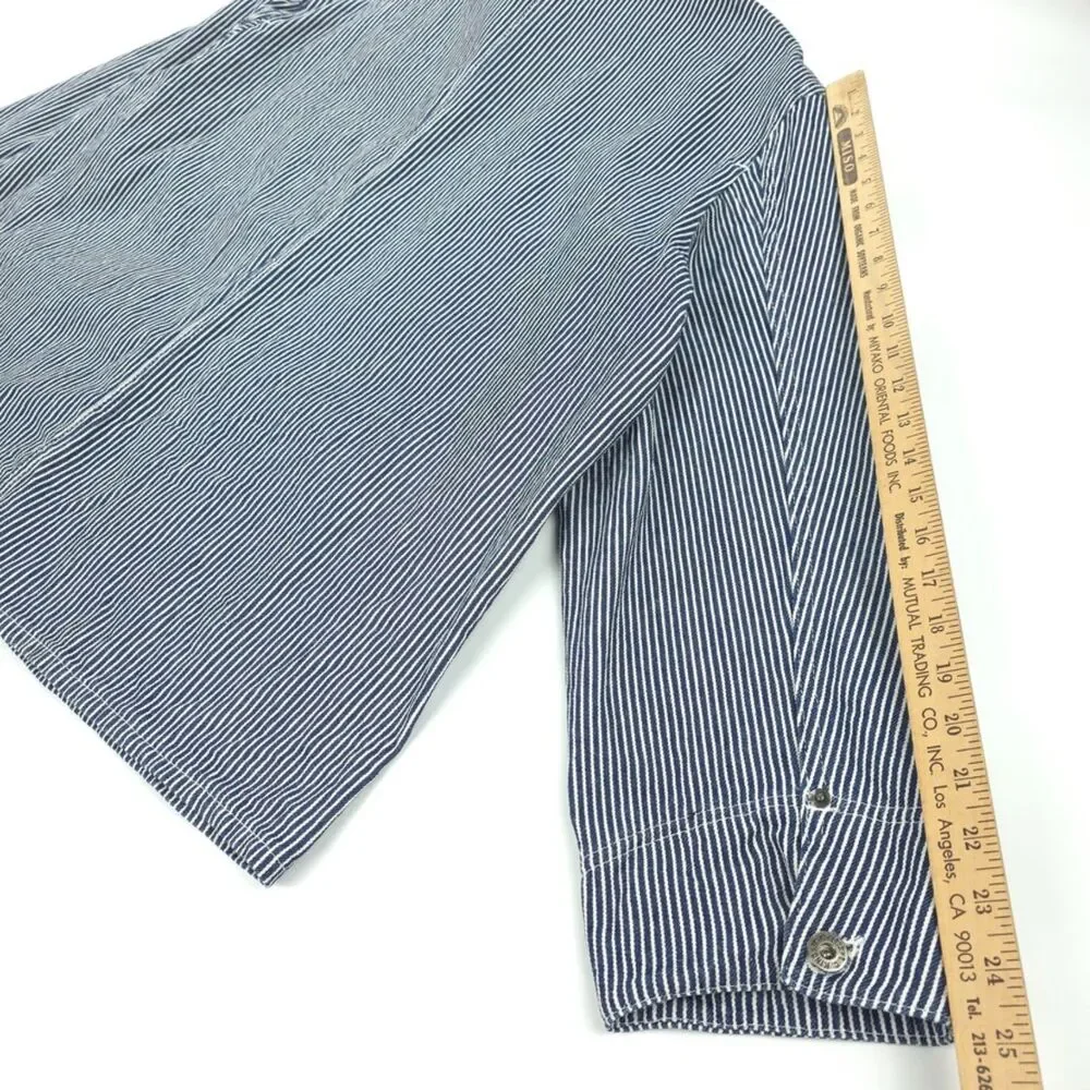 L.C. KING Hickory Stripe Chore Coat Shirt Jacket Railroad Stripe 90s Y2k Indie